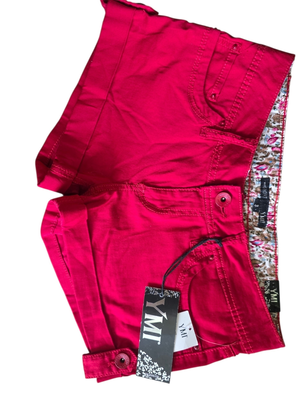 YMI Women's Bright Hot Pink Denim Shorts